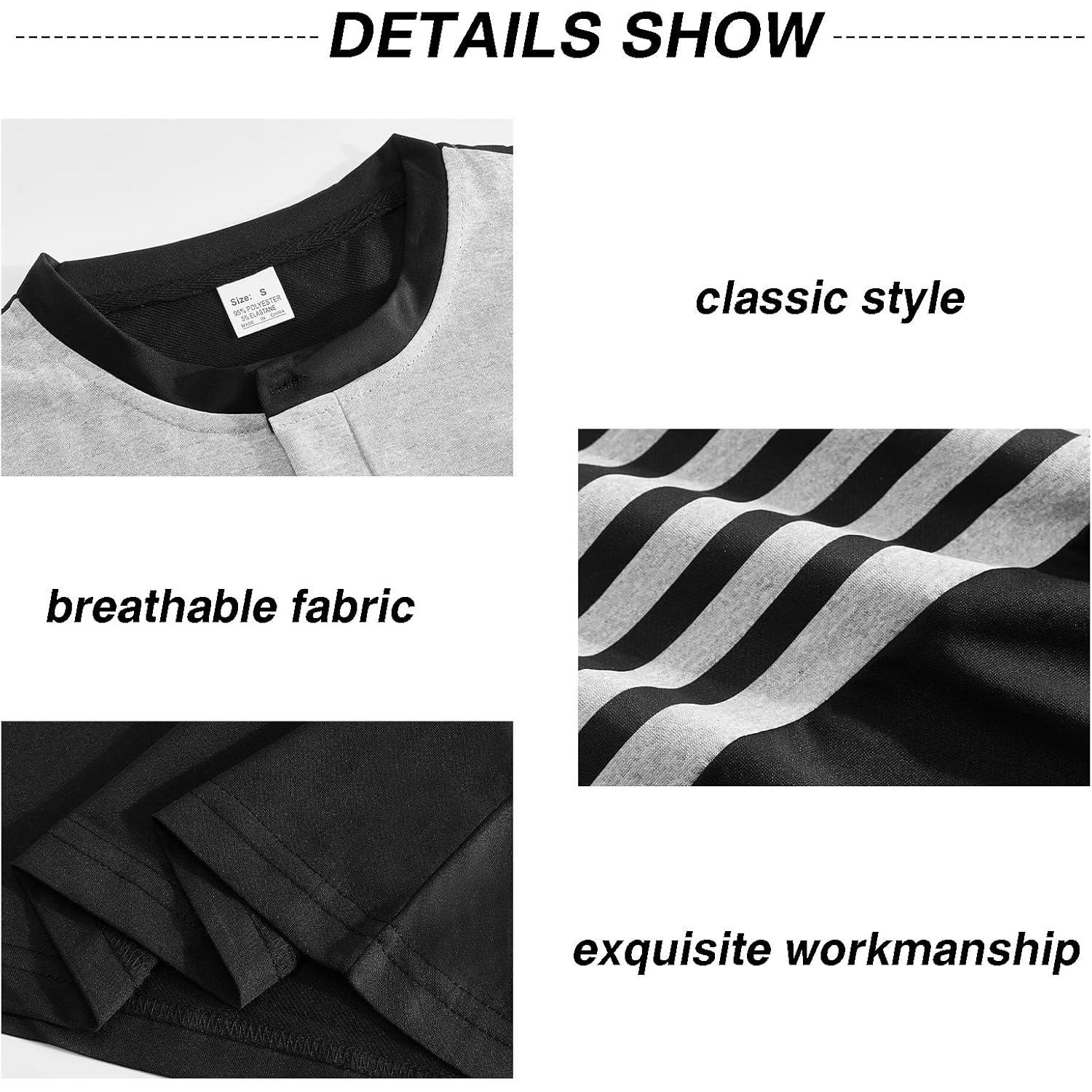 Mens T-Shirts Short Sleeve Button Casual Stylish Basic Tees Work Striped Shirts Henley Summer Lightweight Stretch Top