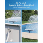 Poolhacker Original Pool Sprinkler Fountains For Above And In-Ground Pools, Adjustable Whale Tail Waterfall Wide Width For Relaxation & Cooling, 10-20 Degrees, Gray