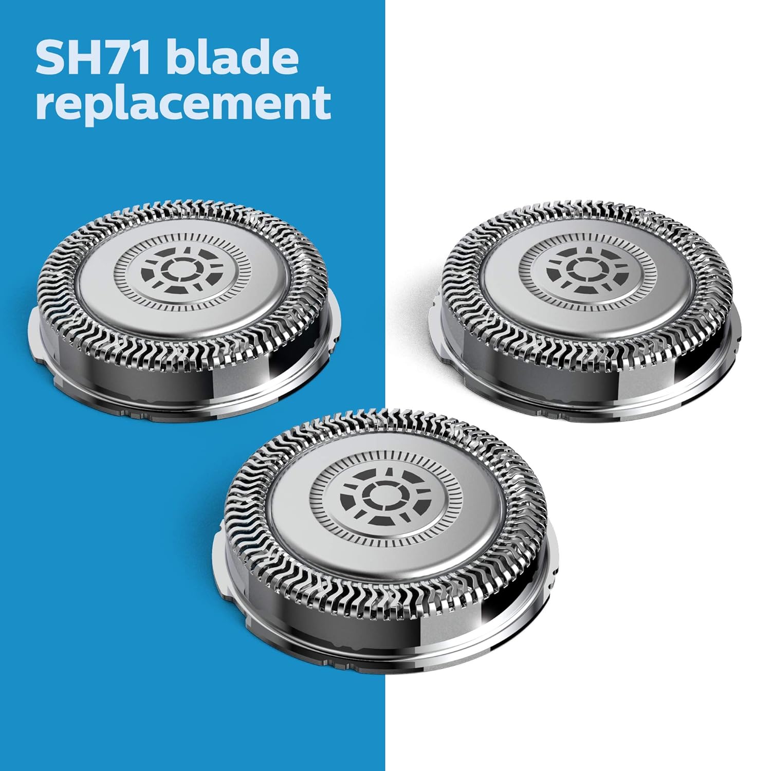 Philips Norelco Genuine SH71/52 Shaving Heads Compatible with Norelco Shaver Series 5000 Angular and 7000, Latest Version for Refreshed RQ12/70, RQ12/60, SH60/70, and SH70/70