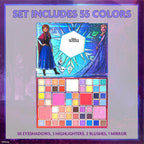 Disney Frozen Elsa And Anna 55 Well Eye Shadow Palette With Mirror, Makeup For Girls And Teens, Shimmery And Matte Colors, By Townley Girl