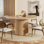 Tribesigns 47" Round Dining Table For 4, Farmhouse Kitchen Table With Metal Base, Modern Small Dinner Table For Dining Room,Kitchen (Chairs Not Included)