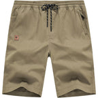 Qpngrp Men'S Stretch Waist Casual Shorts With 5 Pockets Include 1 Zipper Pocket