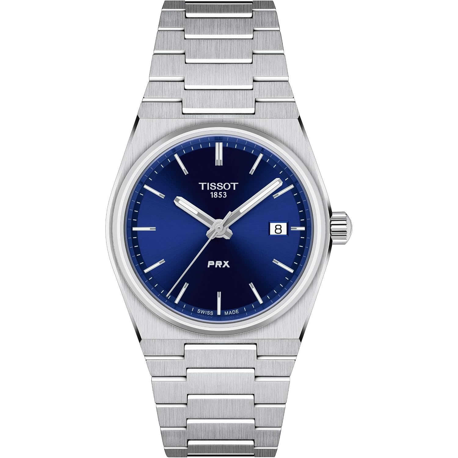 Tissot Unisex Tissot Prx 35Mm 316L Stainless Steel Case Quartz Watch, Grey, Stainless Steel, 11 (T1372101104100)