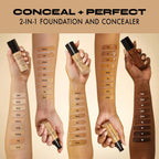 Milani Conceal + Perfect 2-In-1 Foundation + Concealer For A Flawless Complexion, Under Eye Corrector, Cover Redness And Imperfections, Waterproof And Sweatproof - 03-Light Beige