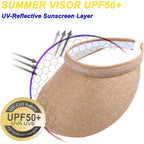 MULIMU 4-Pack Women Wide Brim Sun Visor UV Protection UPF50+ Hat Golf Visor with Clip
