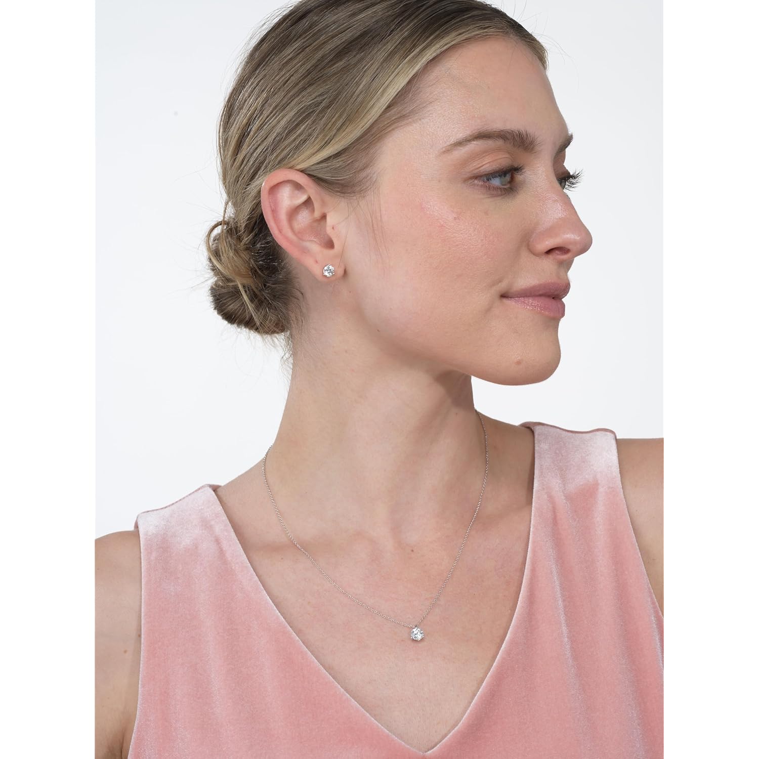 IGI Certified 1 Carat Lab Grown Diamond Round Solitaire Pendant Necklace for Women - 14k White Gold Necklace (I-J, VS1-VS2, 1.00 cttw) - 3-Prong Martini - 18 Inch Chain