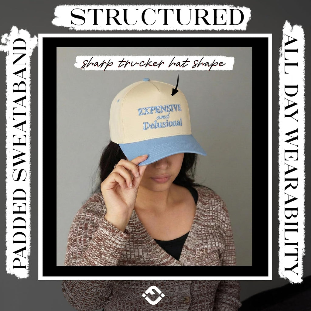 Funky Junque Trucker Hat Women Men 2-Tone Baseball Cap – Vintage Western Style Embroidered Snapback, Premium Cotton Blend
