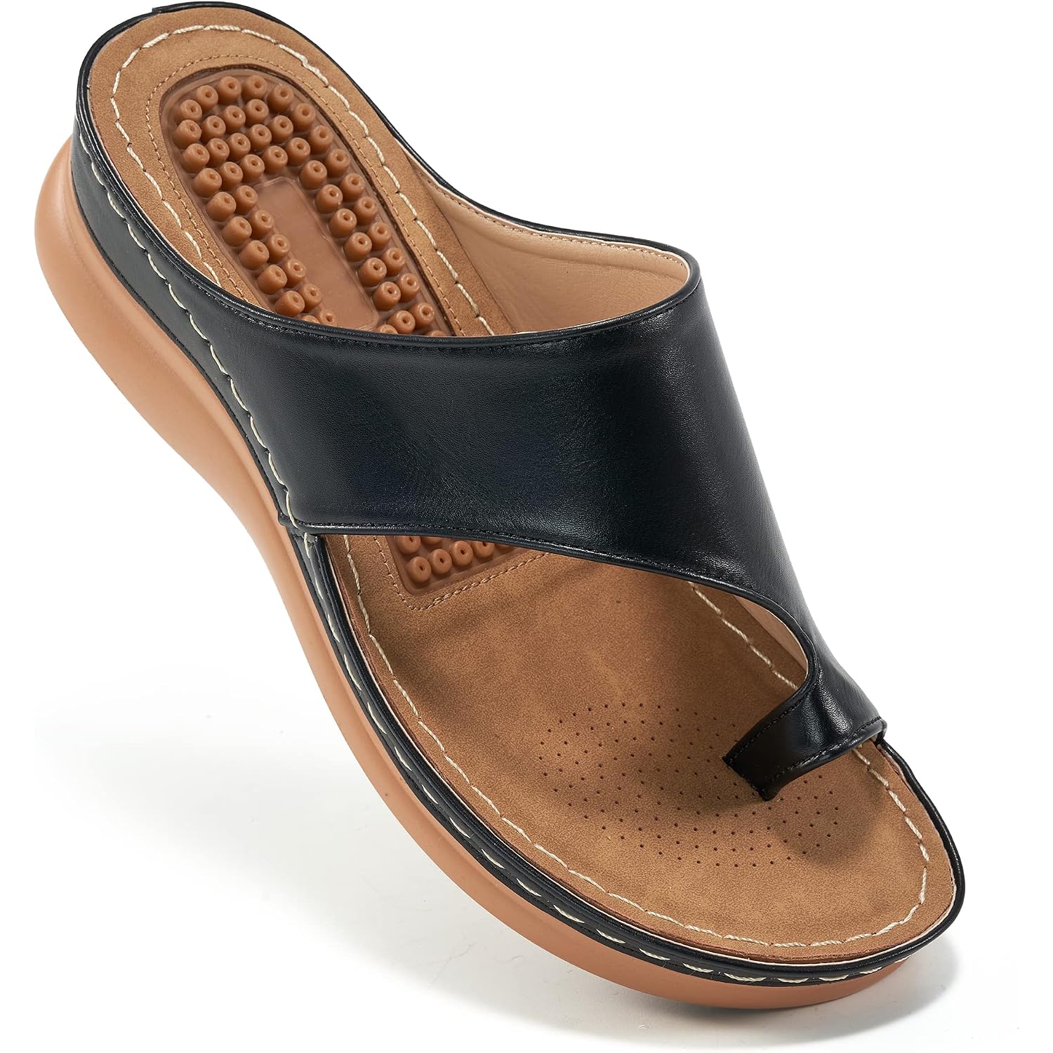 Aomigoct Womens Comfort Wedge Sandals: Soft Cushion & Orthopedic For All-Day Walking - Non-Slip 1.96" Heel For Stability - For Comfort Seekers