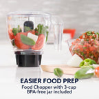 Oster Classic Series 16-Speed Blender With Food Chopper & 6-Cup Glass Jar, Countertop Kitchen Blender, Brushed Nickel