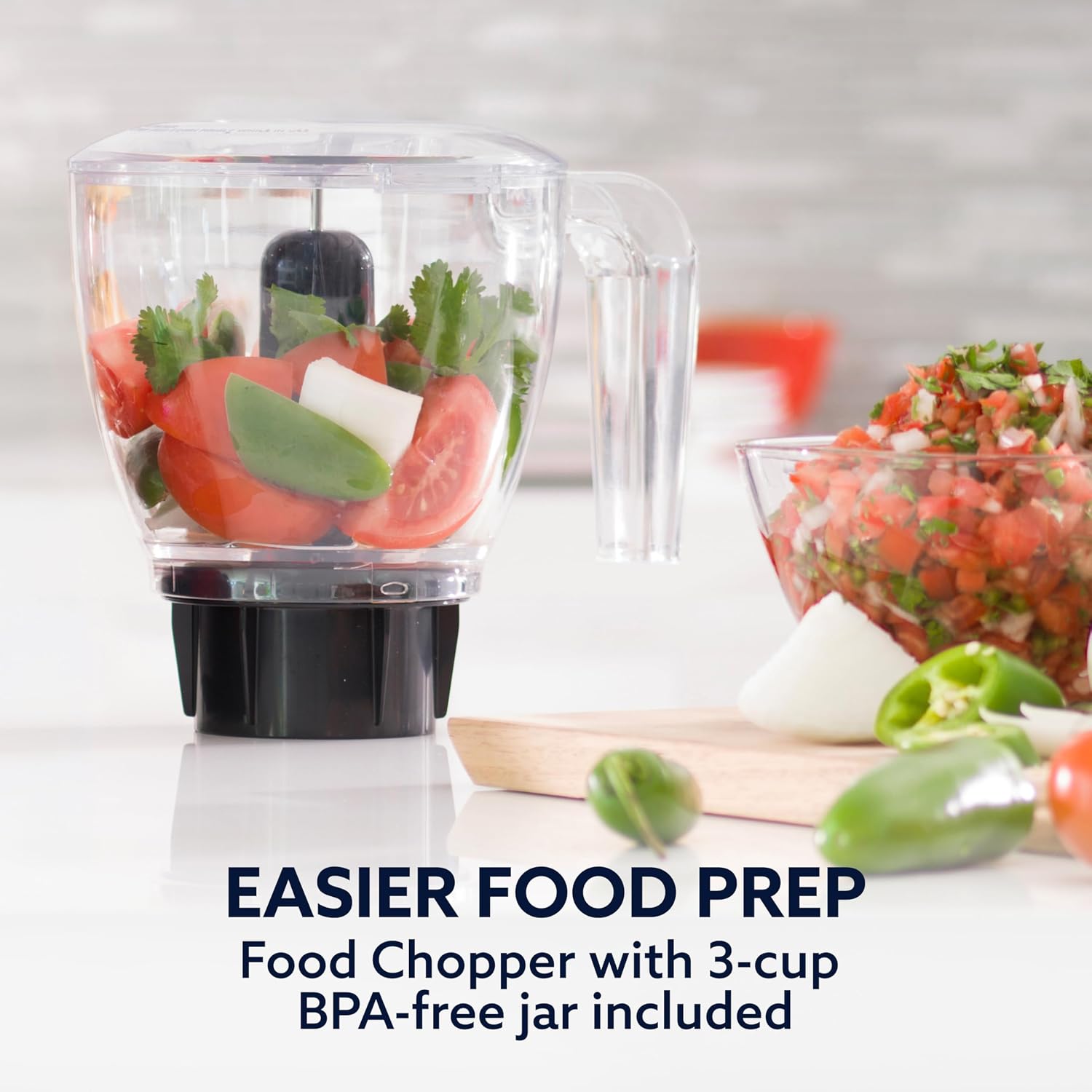 Oster Classic Series 16-Speed Blender With Food Chopper & 6-Cup Glass Jar, Countertop Kitchen Blender, Brushed Nickel