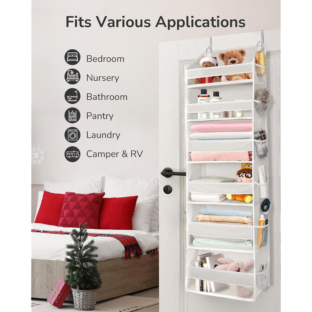 Ulg Over The Door Organizer With 6 Large Pockets 12 Side Pockets, 50Lbs Weight Capacity Door Hanging Organizer For Bedroom, Bathroom, Pantry, Nursery Storage, Beige