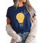 Dresswel Faith Shirts for Women Christian Tshirts Short Sleeve Casual Loose Graphic Tees Inspirational Tee Tops Navy