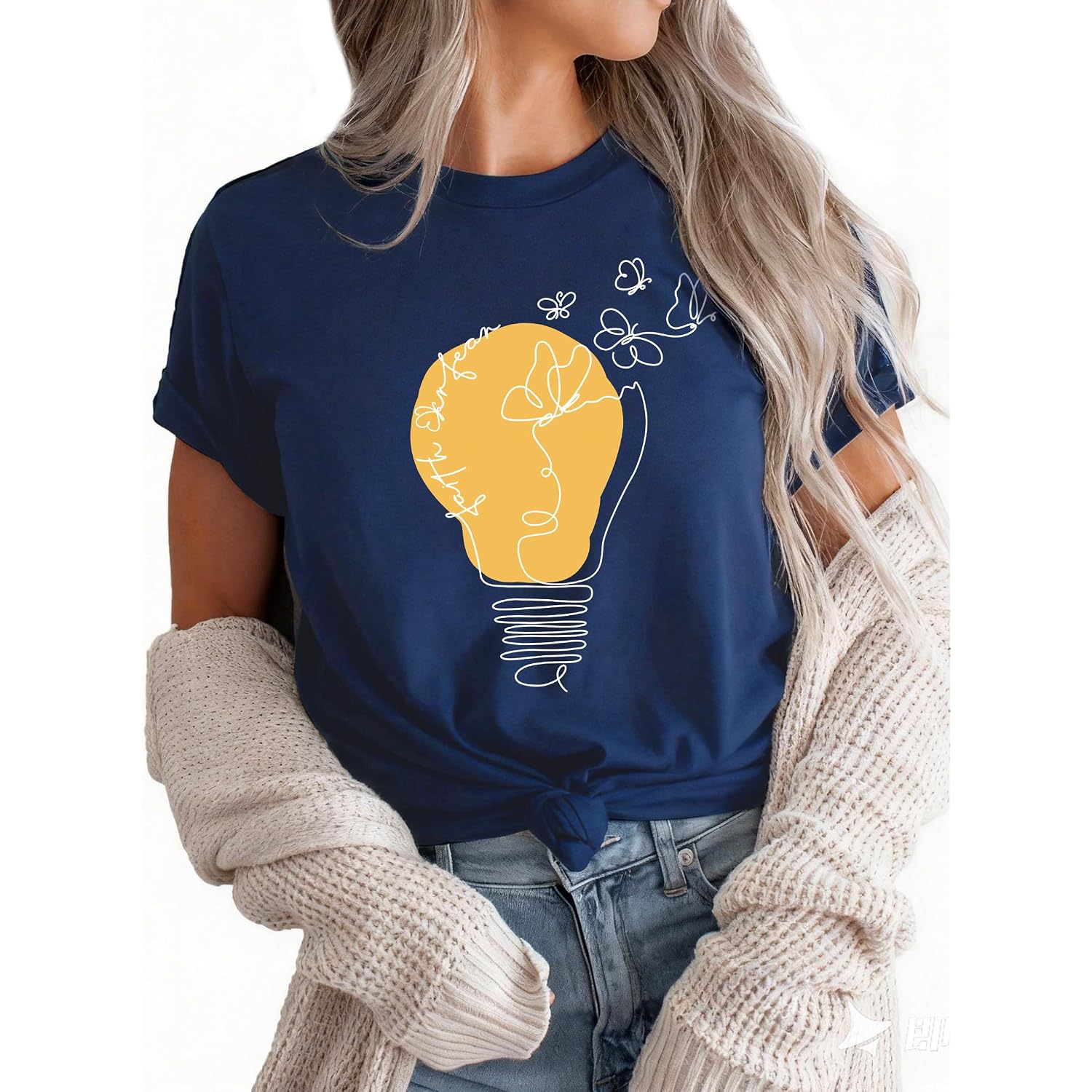 Dresswel Faith Shirts for Women Christian Tshirts Short Sleeve Casual Loose Graphic Tees Inspirational Tee Tops Navy