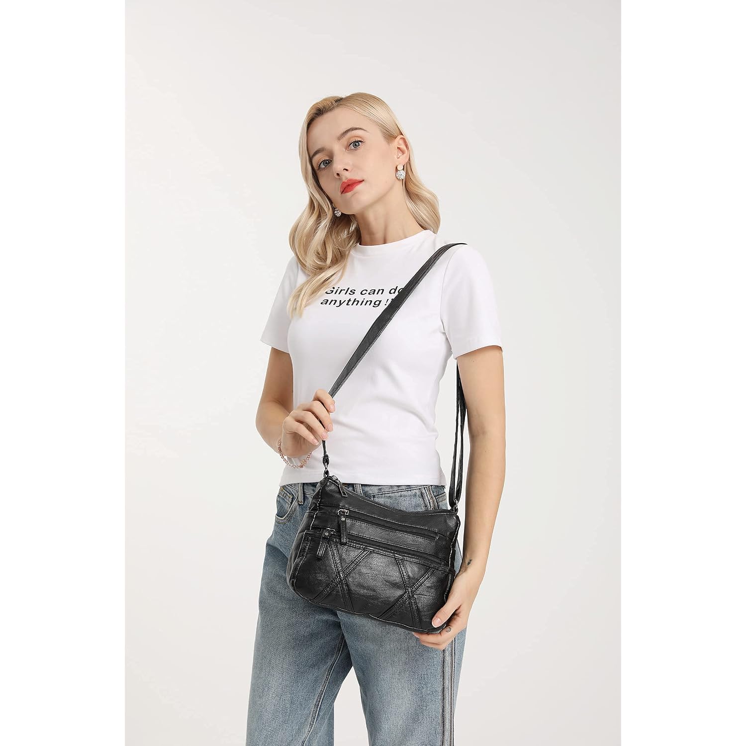 Gladdon Small Crossbody Bags For Women Shoulder Purses Vegan Cross Body Bag | Small Classic Crossbody,Washed Pu Leather,Multiple Pockets,Comfortable,Smooth Zippers,Lightweight,Everyday Bag,All Seasons