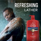 Old Spice Refreshing Body Wash For Men, 3X Defense, 24/7 Shower Fresh With Long Lasting Scent, Red Collection, Captain With Bergamot Scent, 33.4 Oz