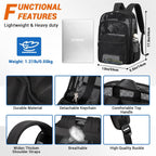 Mesh Backpack Heavy Duty, See Through School Backpack Transparent Bookbag For Swimming, Beach, Sports, Work, Travel
