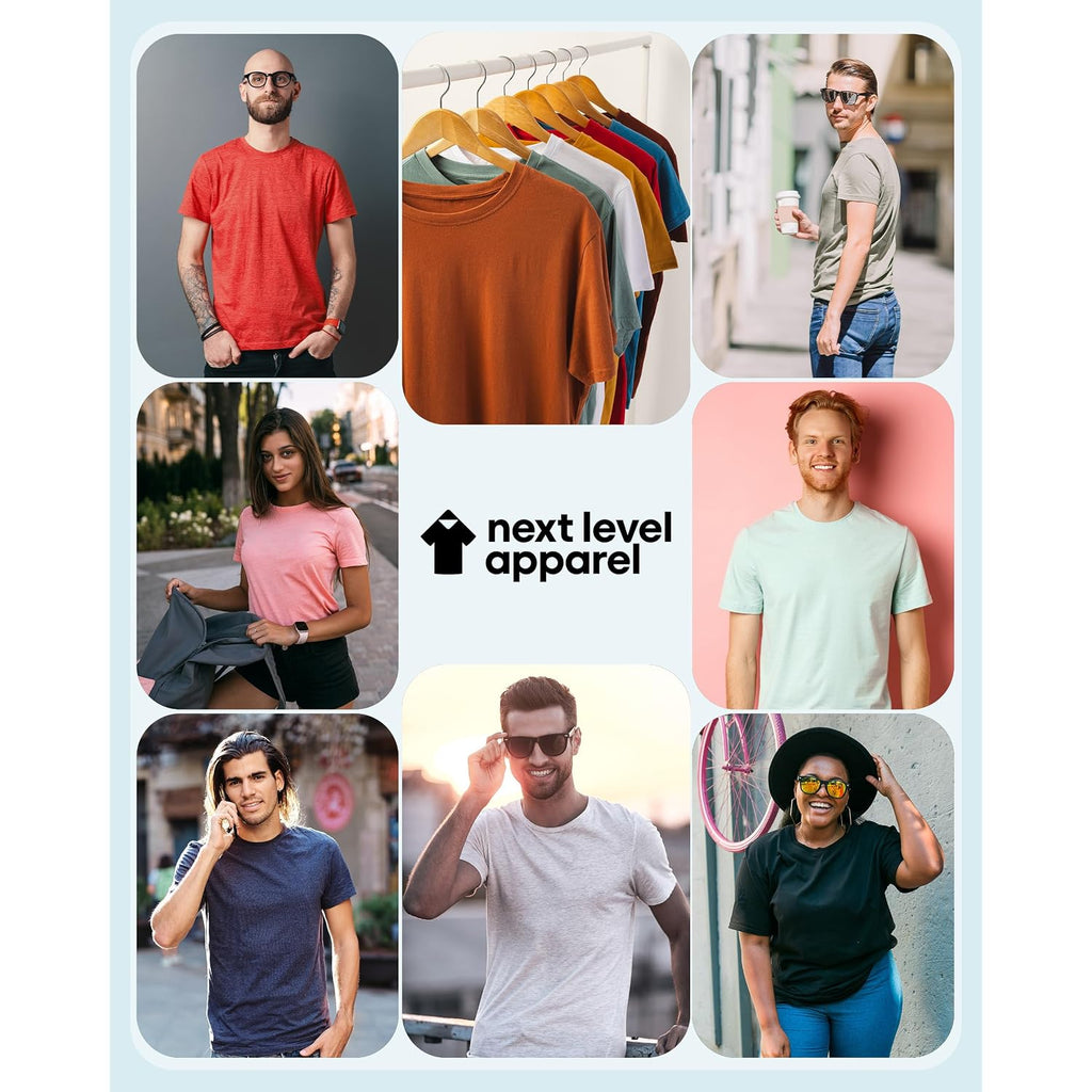 Next Level Apparel 6210 Men'S T-Shirts, Pack Of Unisex Cvc Cotton Blend Bulk Undershirt – Custom Color Set Remera Para Hombre