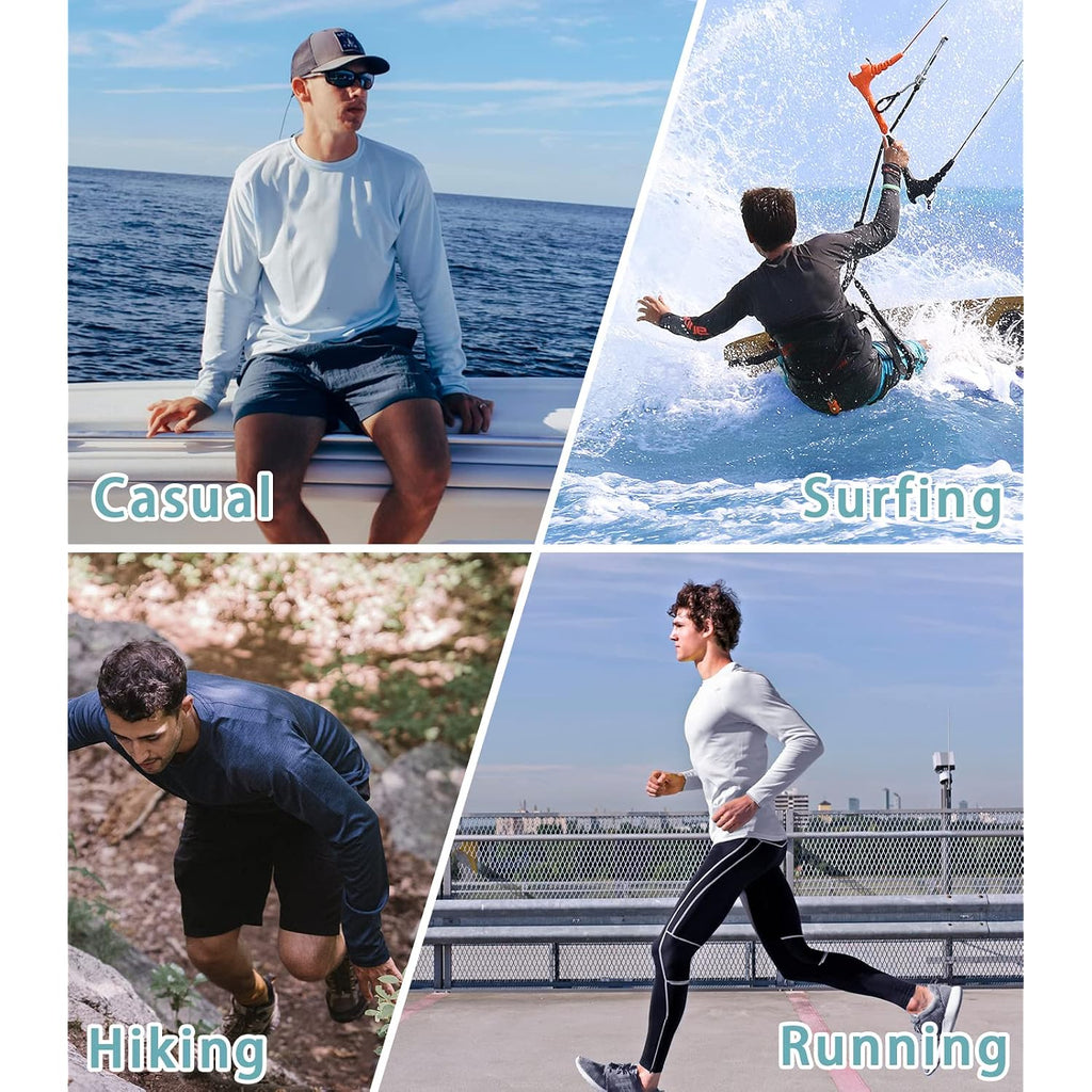 Northyard Men'S Upf 50+ Sun Protection Hoodie Long Sleeve Rash Guard Shirts | Lightweight Quick Dry Fishing Swim Shirt, Breathable, Moisture Wicking, 4-Way Stretch, Swimming Hiking Beach Golf Water Sport