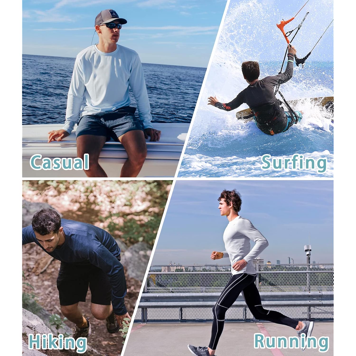 Northyard Men'S Upf 50+ Sun Protection Hoodie Long Sleeve Rash Guard Shirts | Lightweight Quick Dry Fishing Swim Shirt, Breathable, Moisture Wicking, 4-Way Stretch, Swimming Hiking Beach Golf Water Sport