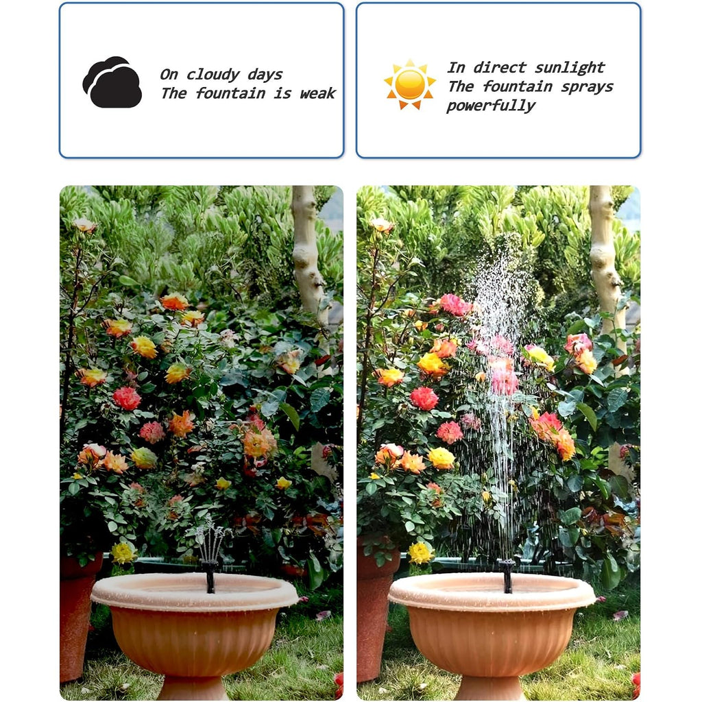 Biling Solar Fountain For Bird Bath, Solar Panel Kit Outdoor Solar Water Pump With 4Ft Tubing For Hummingbird Bath, Small Pond And Fish Tank