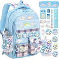Kieal 16.5/19In School Backpack For Girls With 24Pcs Accessories, Anti-Theft Kids Backpack For Students, New Semester Presents With Pins And Card Holder