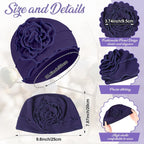 6 Pcs Cotton Chemo Turban Headwear Beanie for Women Soft Cancer Head Scarf Hats Elastic Covers Cap for Hair Loss Dark Color