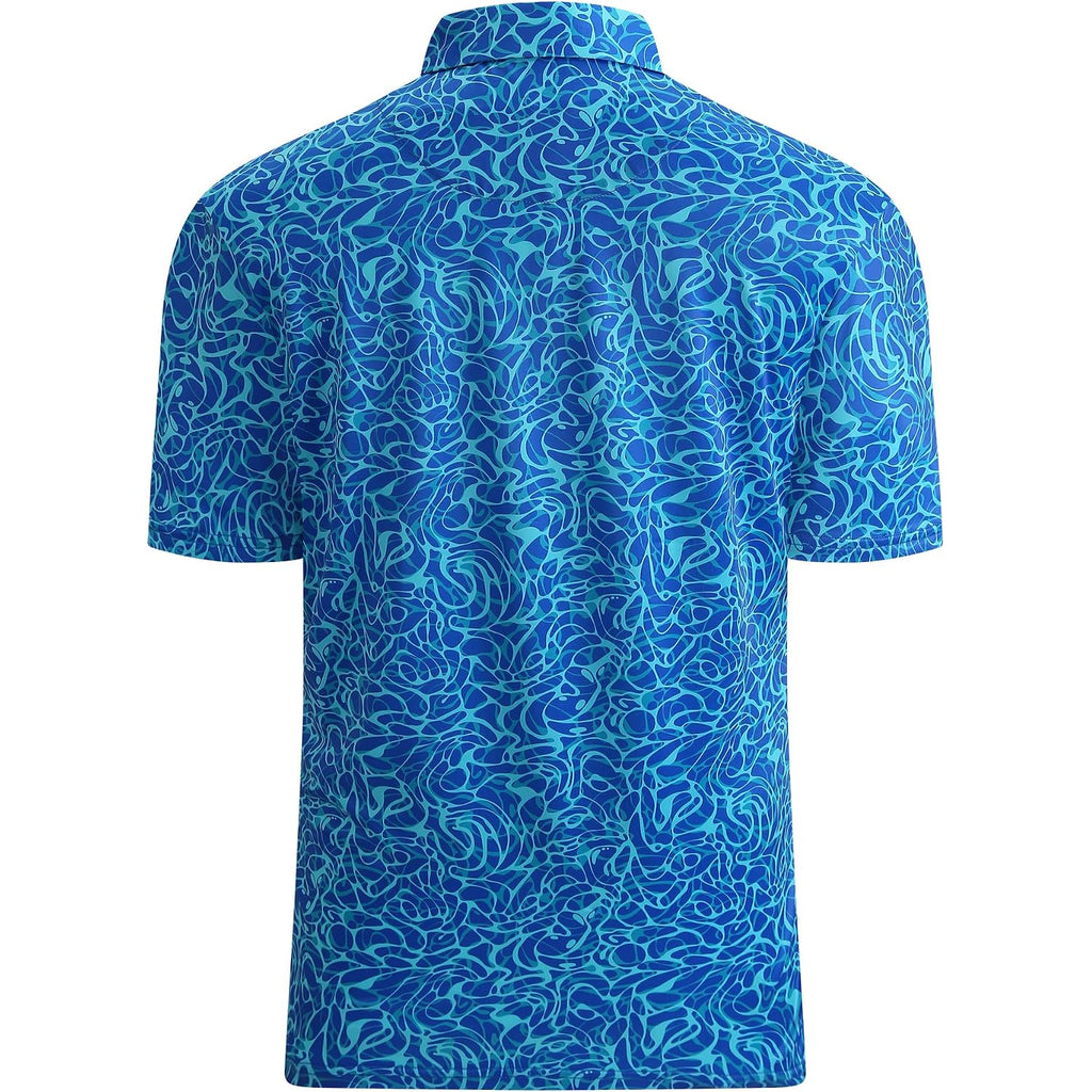 Damipow Premium Golf Shirts For Men Dry Fit Performance Polo Short Sleeve Collared Shirt