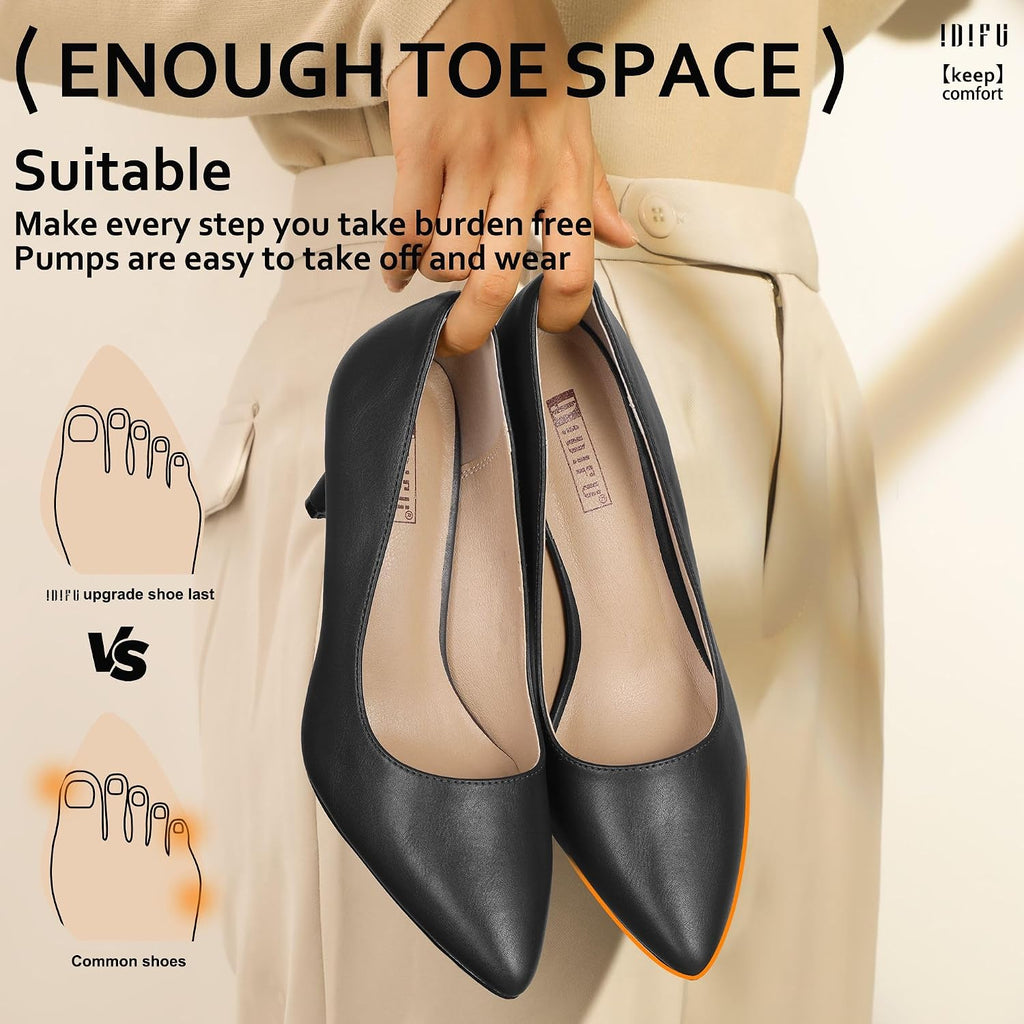 Idifu In3 High Heels Pumps Closed Toe Heels Women'S Pumps Stiletto Pointed Toe Dress Shoes Wedding Prom Bridal Work Office Bride Guest Trendy Dressy Fashion Comfortable Pump Shoes