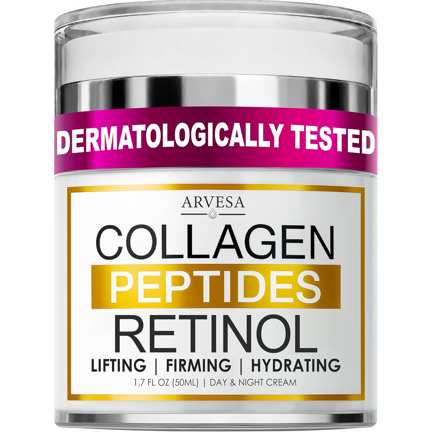 Retinol Cream For Face With Collagen Peptides - Anti Aging Wrinkle Cream For Women And Men - Day-Night Facial Moisturizer With Hyaluronic Acid - Tightening And Skin Firming - Neck & Décolleté