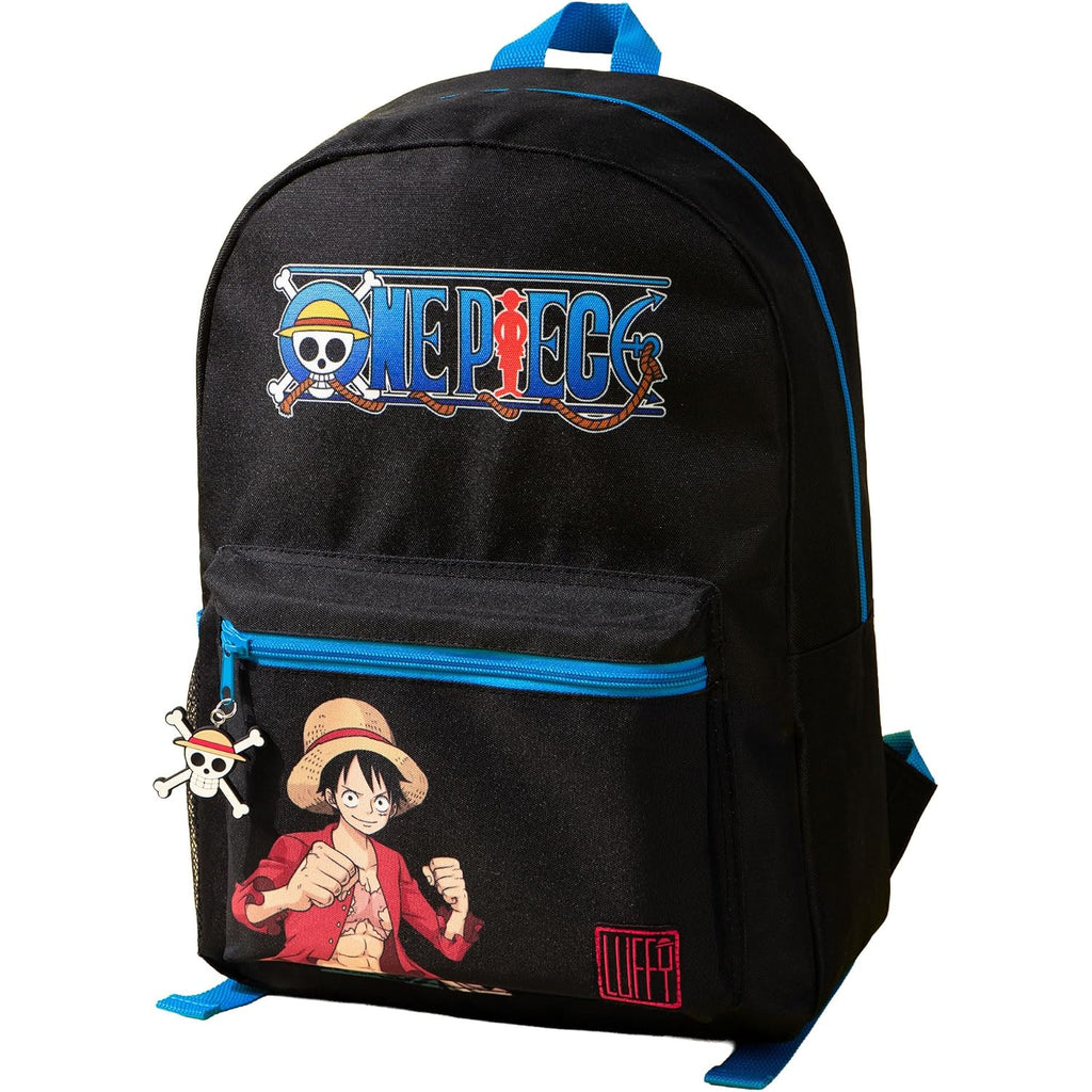 One Piece Luffy Boys Backpack | Black Rucksack With Adjustable Straps | Practical & Organised Luggage Sports School Bag | Anime Game Series Movie Merchandise Gifts For Kids & Teens