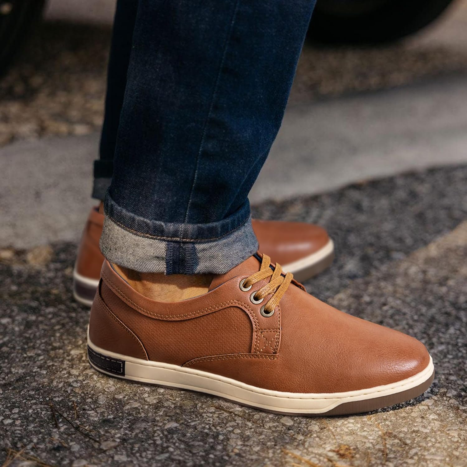 Jousen Men'S Fashion Sneakers Classic Retro Casual Shoes For Men Breathable Business Dress Sneaker