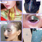 DAGEDA Body Glitter Gel, Roll-on Face Glitter for Mermaid Makeup Festival Rave Accessories, Holographic Hair Glitter Gel,Body Shimmer Halloween Makeup for Rave Party (Sparkling Pink)