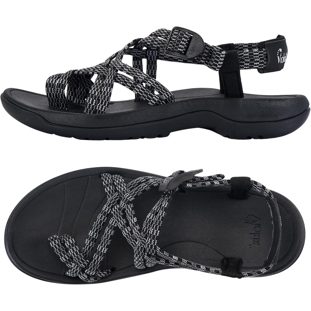 Viakix Womens Walking Sandals: Cute Stylish Comfy Athletic Sport Outdoor Hiking Sandal For Trekking Water Wide Width Beach