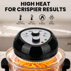 Granitestone 16 Qt Large Glass Air Fryer Non Toxic, Black | Pfoa/Ptfe/Bpa Free, Large Family Sized Airfryer Cooker With 3 Cooking Sections, No Preheat, Self Cleaning, Dishwasher Safe