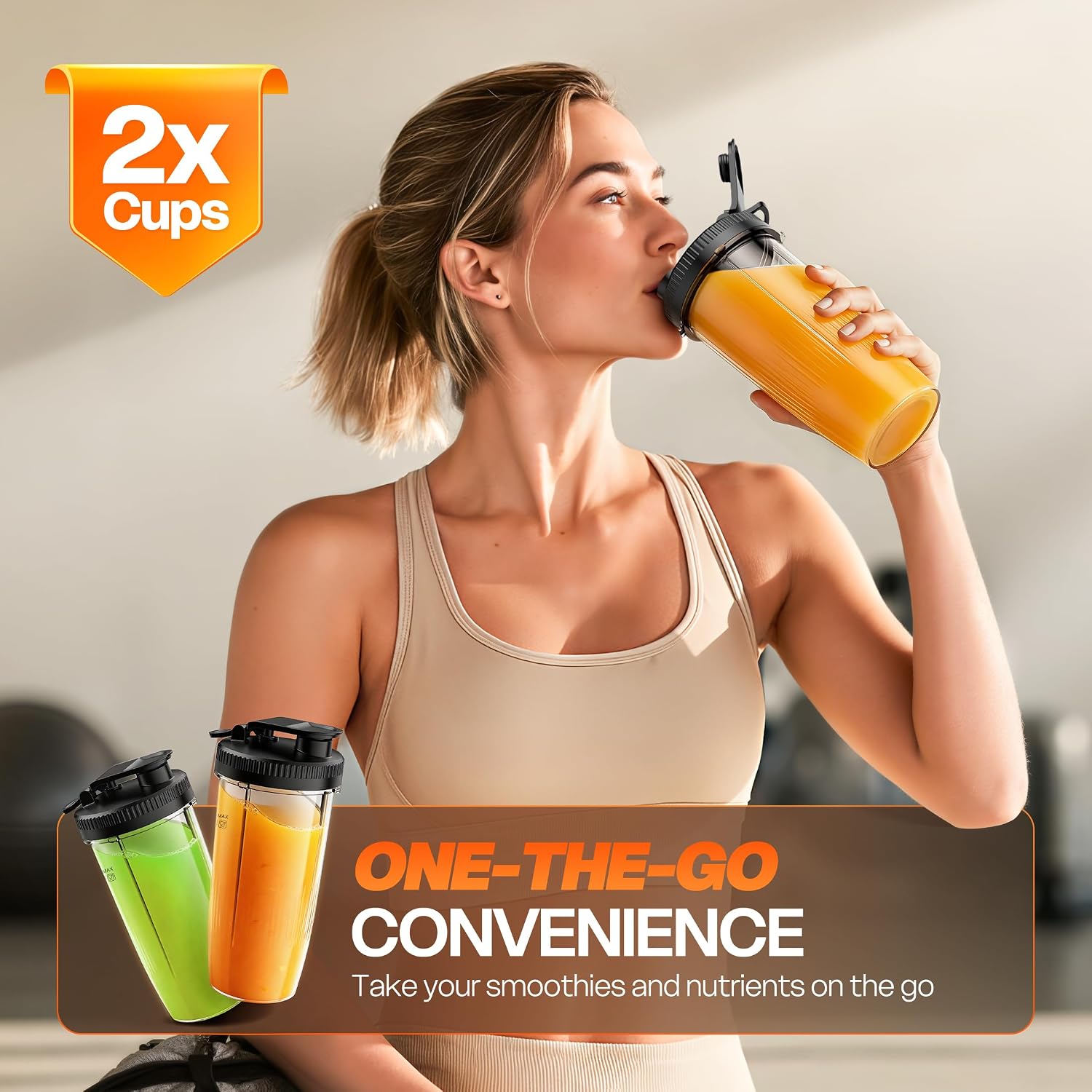 Turelar Smoothie Blender Personal Blender For Shakes And Smoothies With 2 * 24Oz To-Go Cups, Single Serve Smoothie Maker For Juices, Baby Food, Nutritious Recipe, Upgraded Version