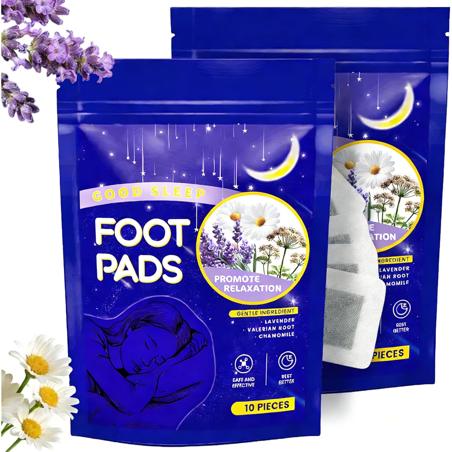 For Good Sleep Foot Pads - Lavender & Chamomile Infused Premium Foot Care, Soothing Nighttime Aromatherapy Ritual (20 Pcs)
