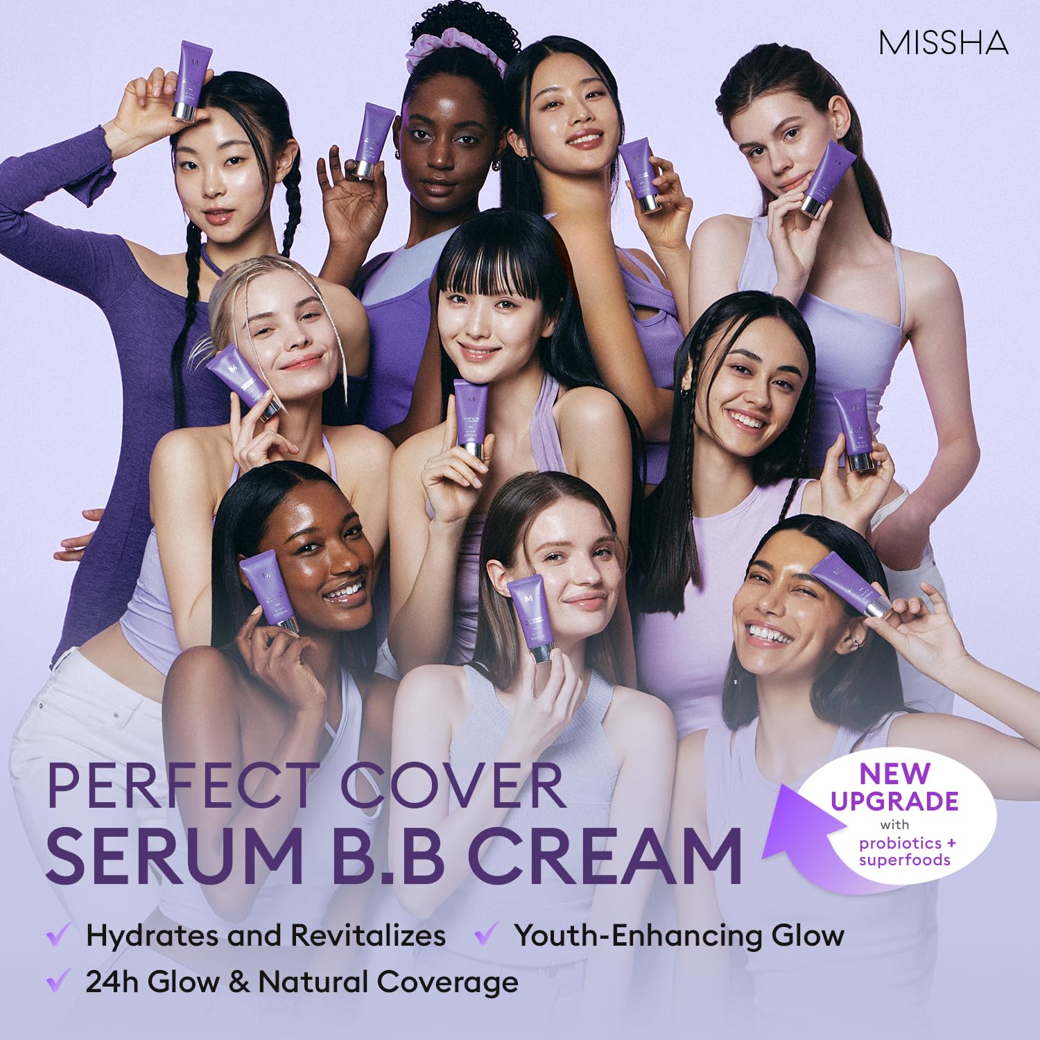 MISSHA M PERFECT COVER SERUM BB CREAM No.41 Medium Tan- Tan/Deep with Warm Undertone, Skin Tint, Tinted Moisturizer, Skin Care Foundation Makeup, Korean Makeup,1.18 Fl oz