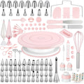 Kootek 158Pcs Cake Decorating Kit, Baking Supplies Tools - Includes Cake Stand Turntable, 64 Icing Piping Tips Set, 2 Frosting Spatulas, 3 Scrapers, 50+2 Pastry Bags, Coupler, Video Tutorial, Booklet