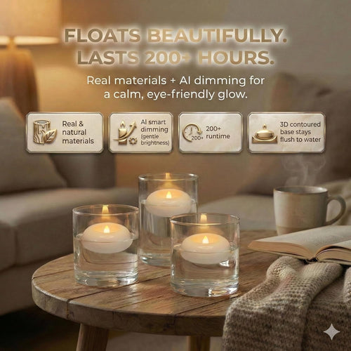 24Pcs Flameless Candles Waterproof, 200Hr 2.2”Led Tea Lights With Battery, Water-Activated Candles For Pool, Wedding Centerpieces, Bath & Spa, Home Decoration (Elegant White)