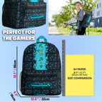 Minecraft Backpack For Boys Kids Teens Adjustable Straps Front Pocket Daypack Backpacks For Sports Gym School Gamer Gifts (Blue)