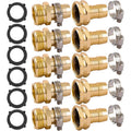 Garden Hose Repair Connector Kit, Fit For 3/4" Or 5/8" Garden Hose Fitting | 5 Set Male And Female Hose Adapter, Water Hose Repair Kit With Clamps