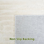 Beige Solid Area Rug 8x10 – Large Washable Soft Indoor Rugs for Living Room Bedroom, Modern Geometric Bohemian Pattern High-Low Pile Textured Carpet for House Apartment, Home Office Decor