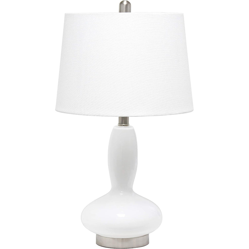 Elegant Designs Lt3315-Wht Contemporary Curved Glass Table Lamp, White