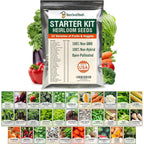 Vegetable & Fruit Seeds | 32 Individual Packs | 2026 Season | Non-Gmo, High Yield - 15,000+ Seeds | Tomato, Cucumber, Zucchini, Bell Pepper And More | For Indoor & Outdoor Garden Planting