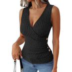 Anrabess Tank Tops For Women V Neck Sleeveless Sexy Top Ribbed Slim Fitted Tanks, 2026 Casual Summer Daily Wear & Going Out