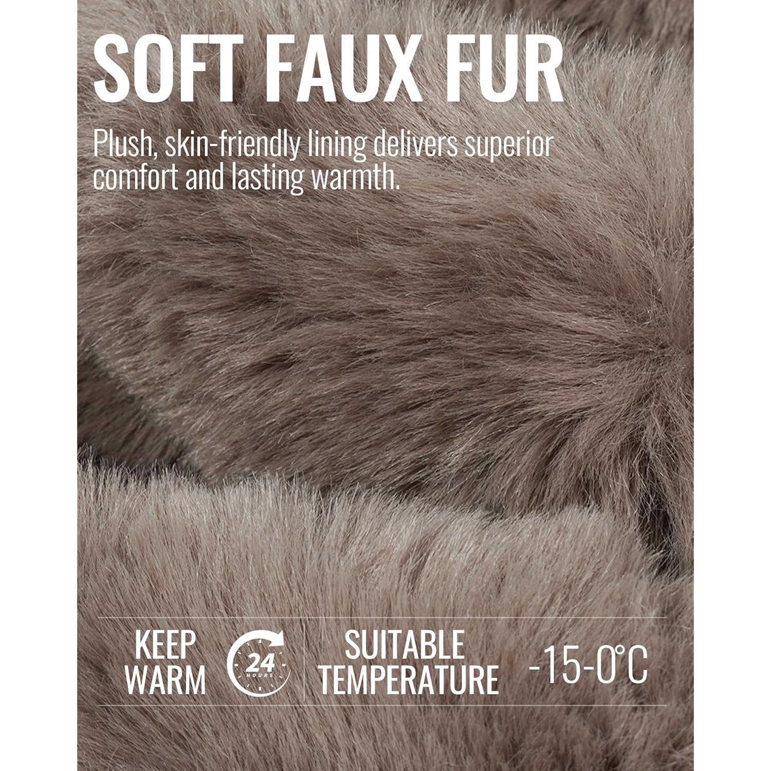 CLAPE Winter Trapper Hat with Ear Flaps, Waterproof PU Leather Aviator Hat with Faux Fur Lining for Men & Women