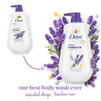 Dove 24Hr Lotion Body Wash Relax Lavender Oil & Chamomile, 30.6 Oz | Hydrating Body Wash With Micromoisture And A Calming Lavender And Chamomile Scent