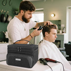 Travel Carrying Case For Hair Clipper, Double Layer Barber Supplies Hair Cutting Tools Storage Bag Compatible With Ufree/Wahl/Andis/Hatteker/Osterpro And Most Standard Men Hair Trimmer