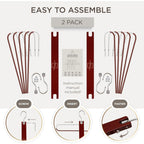 Pants Hangers Space Saving - 2 Pack European Beechwood Scarf And Jean Hangers - Closet Organizer And Space Saver Pant Rack, Leggings Hanger, And Scarf Holder With 360° Swivel Hook