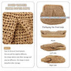 Emprier Straw Clutch Purses for Women Cloud Dumpling Pouch Straw Crossbody Shoulder Handbag Summer Beach Woven Bag